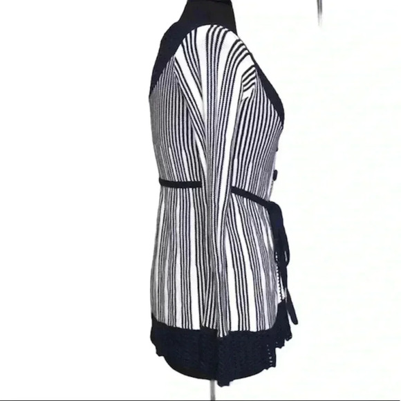 Sparrow Striped Crochet Knitted Cardigan Sweater Size XS - Picture 4 of 6